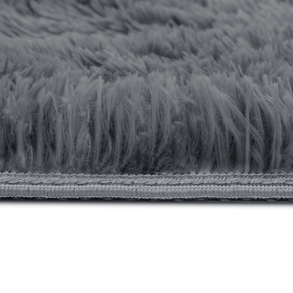 Artiss Floor Rugs Soft Shaggy Rug Large 200x230cm Carpet Anti-slip Mat Area Grey