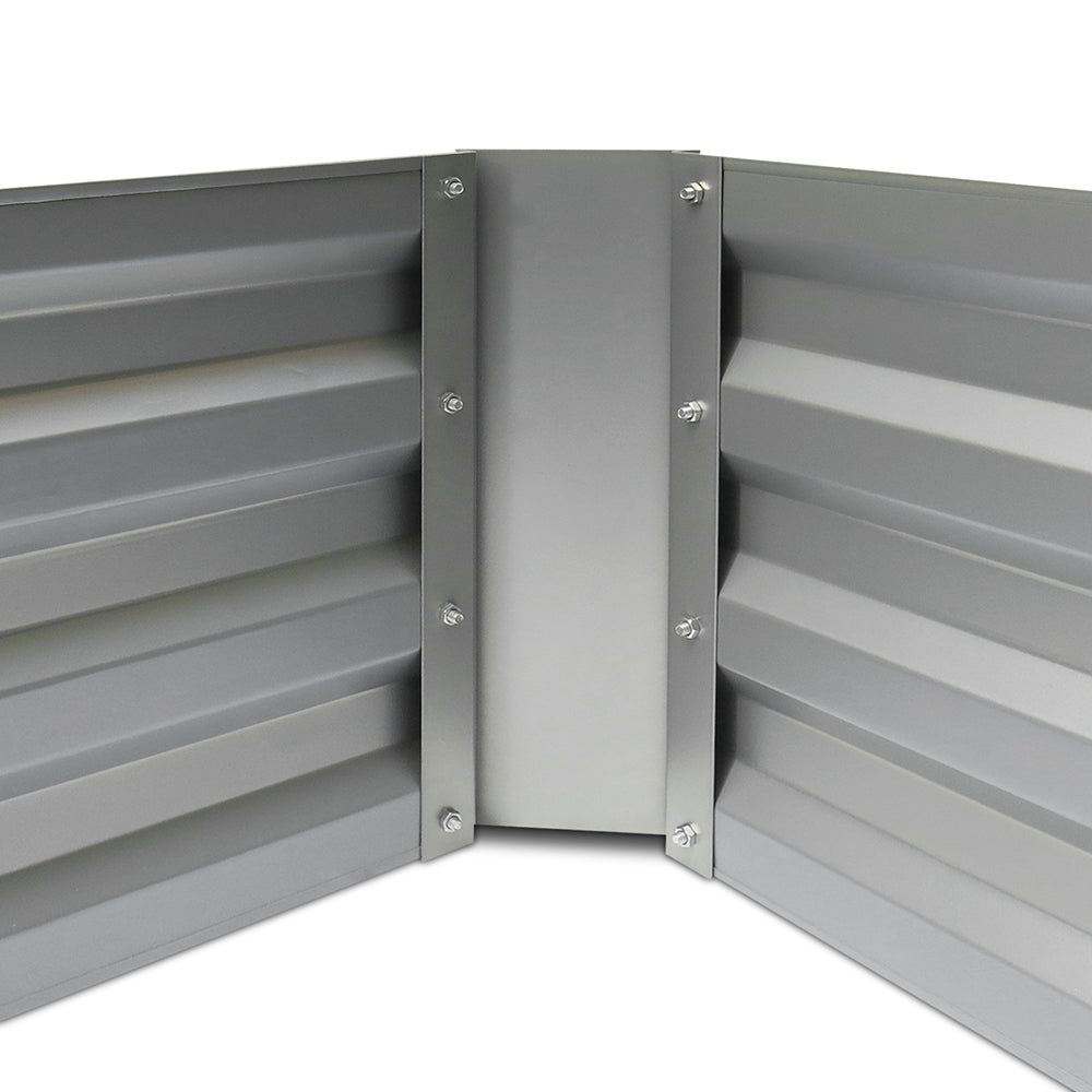Green Fingers 150 x 90cm Galvanised Steel Garden Bed - Aliminium White