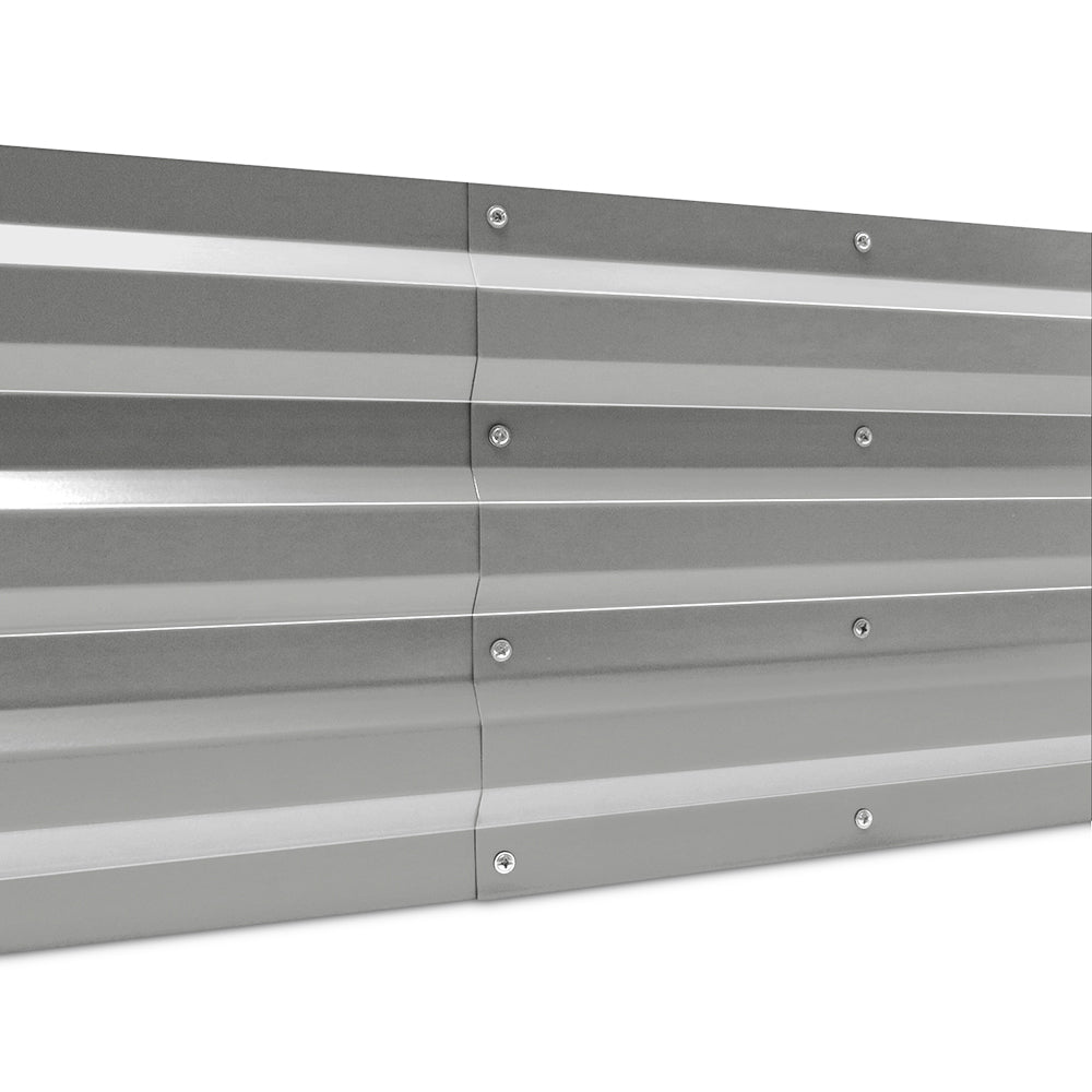 Green Fingers 150 x 90cm Galvanised Steel Garden Bed - Aliminium White