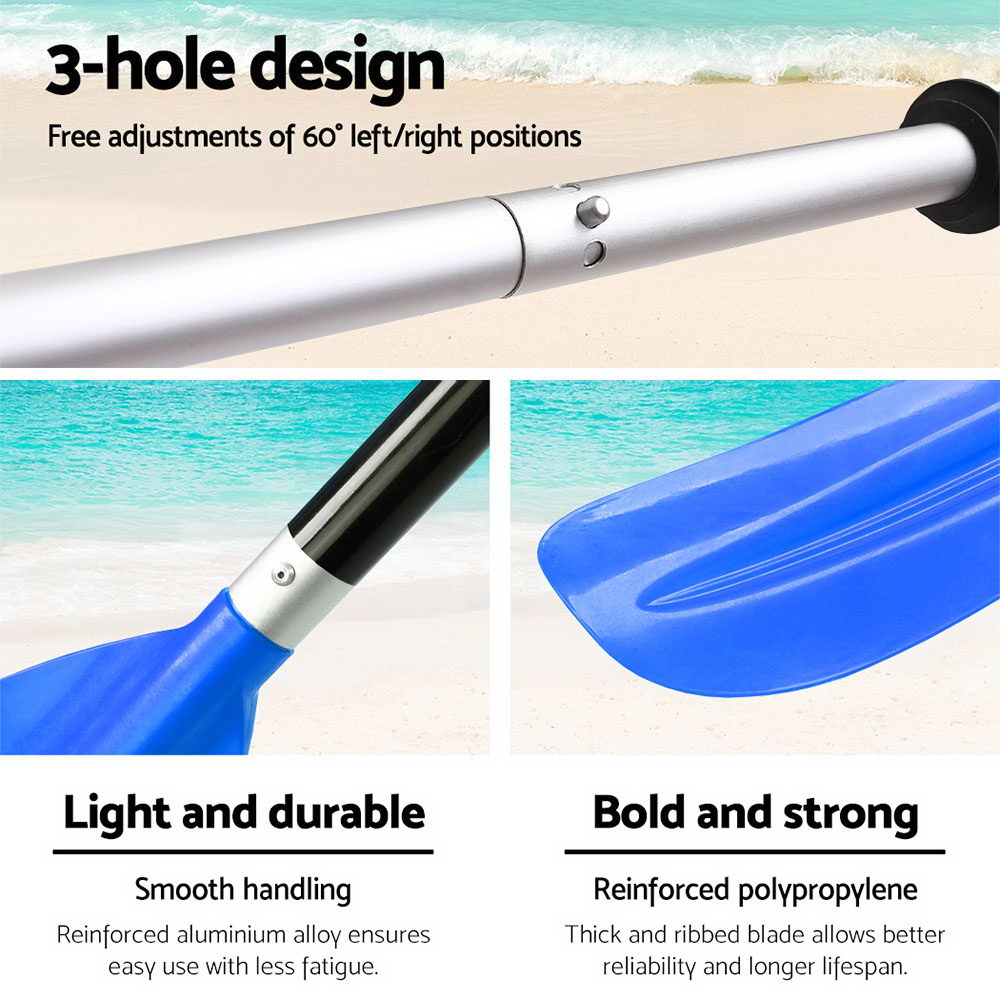 Premium 220cm Kayak Oar Paddle- Blue