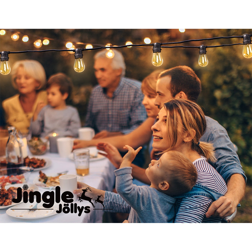 Jingle Jollys 14m LED Festoon String Lights 10 Bulbs Kits Wedding Party Christmas S14