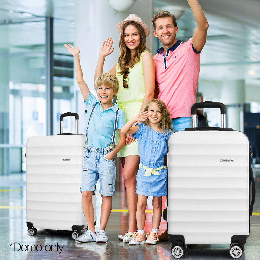 Wanderlite 2 Piece Lightweight Hard Suit Case Luggage White