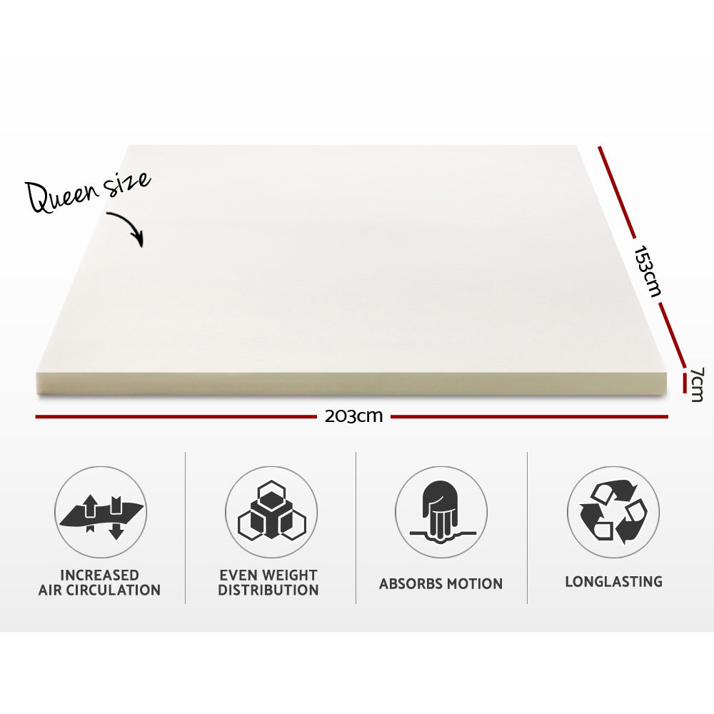 Giselle Bedding Queen Size 7cm Memory Foam Mattress Topper