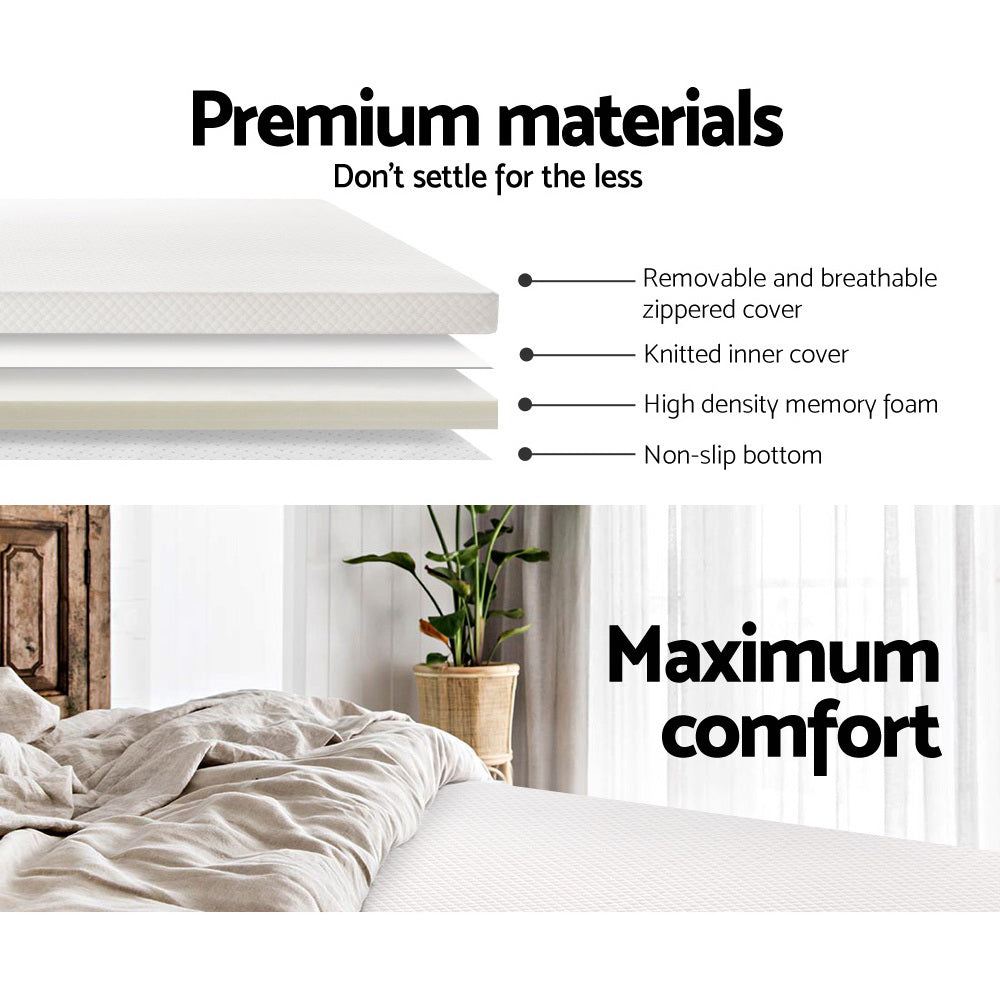 Giselle Bedding Queen Size 7cm Memory Foam Mattress Topper