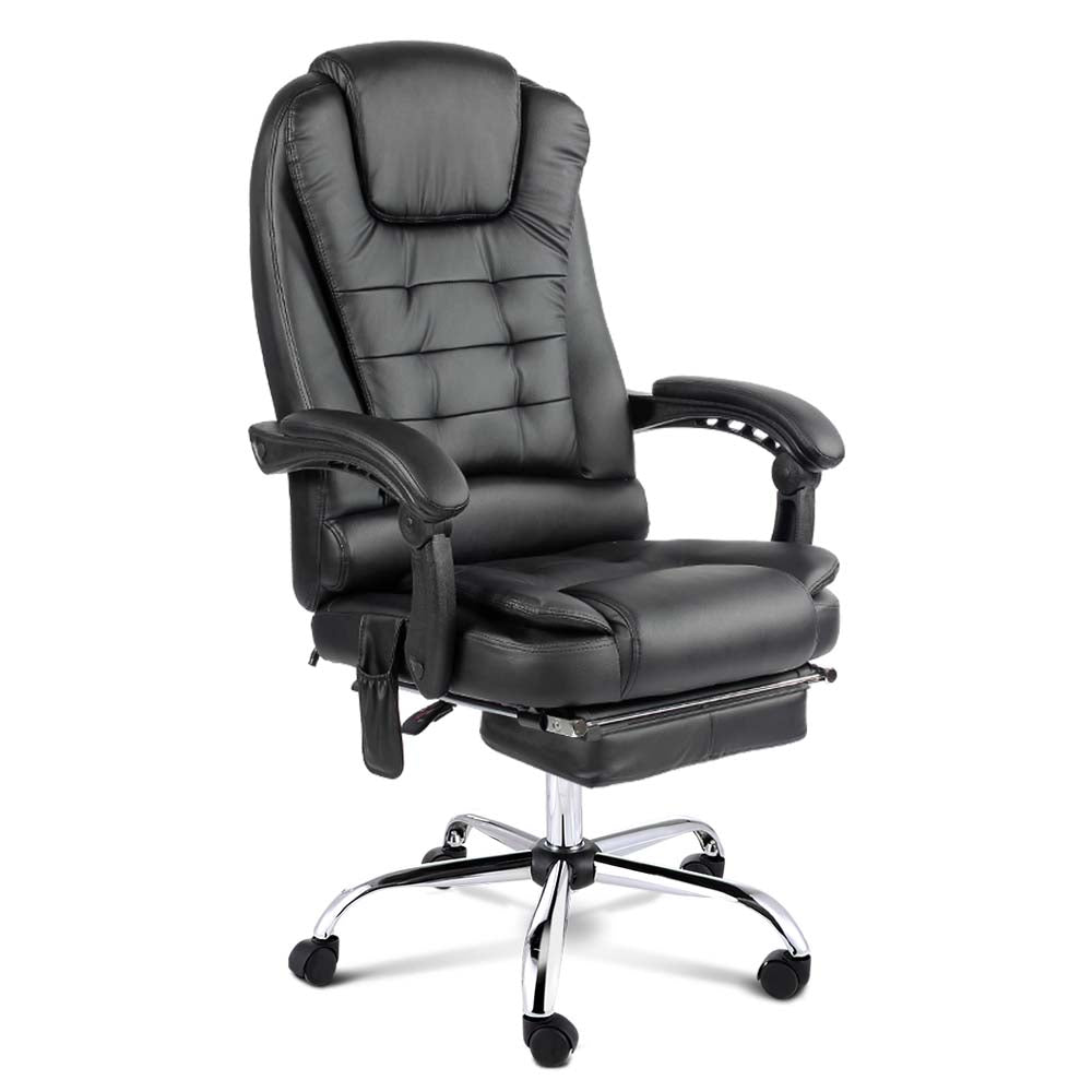 8 Point Reclining Massage Chair - Black