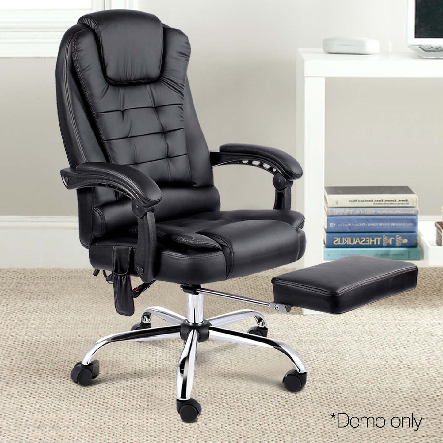 8 Point Reclining Massage Chair - Black