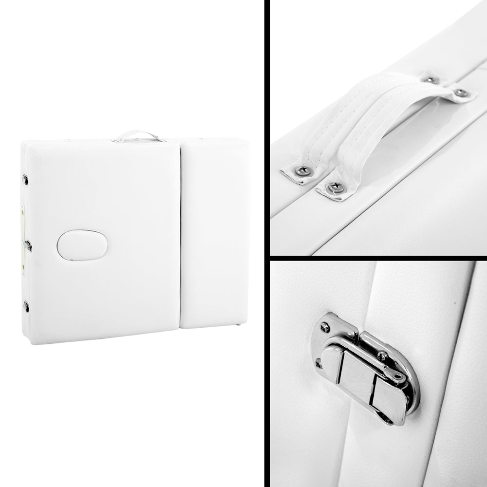 Zenses 3 Fold Portable Aluminium Massage Table - White