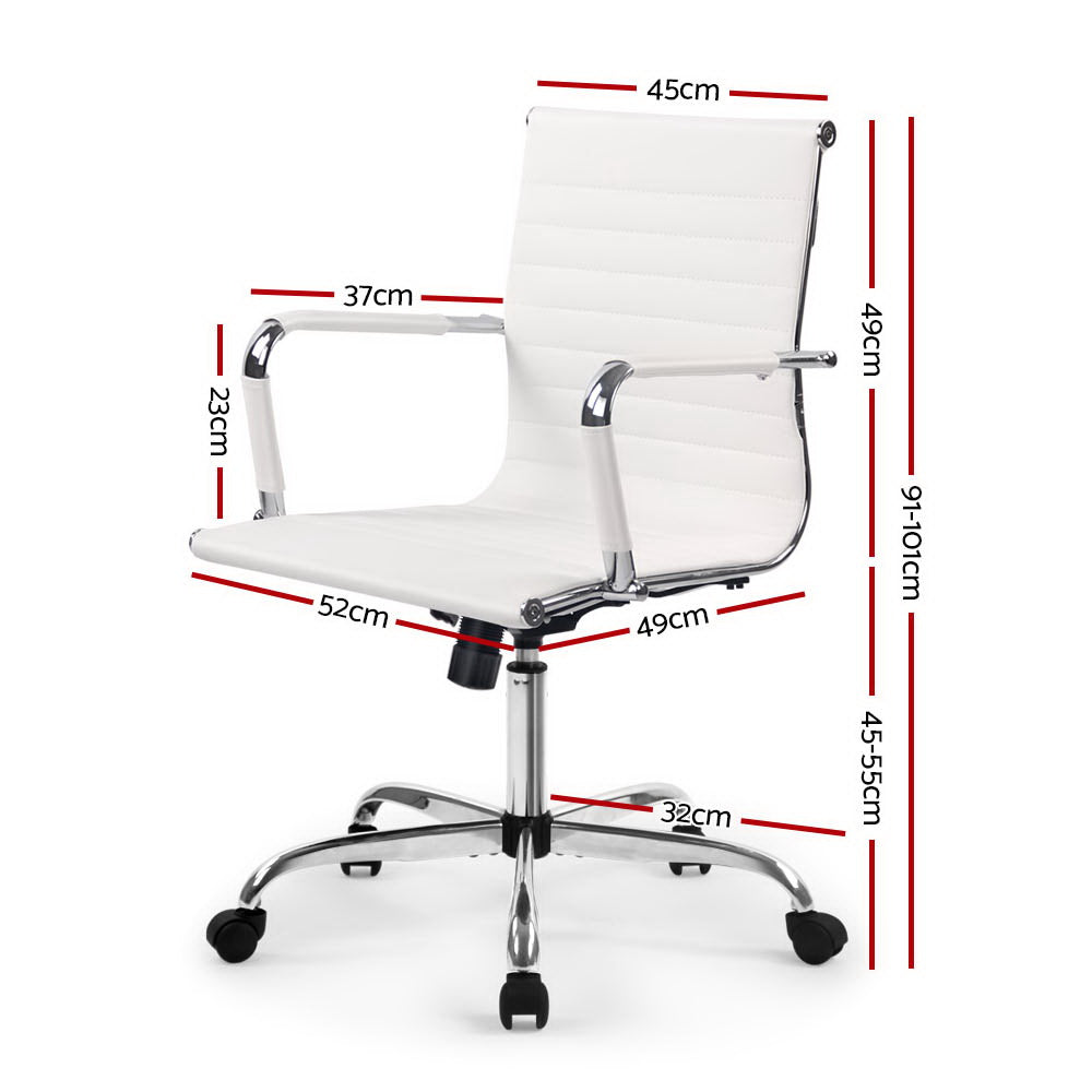 Artiss Gaming Office Chair Computer Desk Chairs Home Work Study White Mid Back