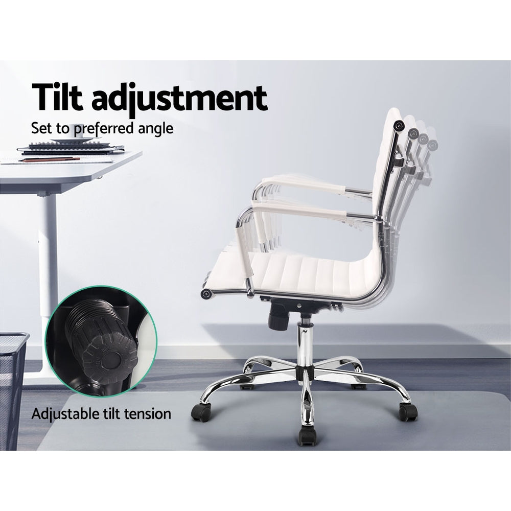 Artiss Gaming Office Chair Computer Desk Chairs Home Work Study White Mid Back