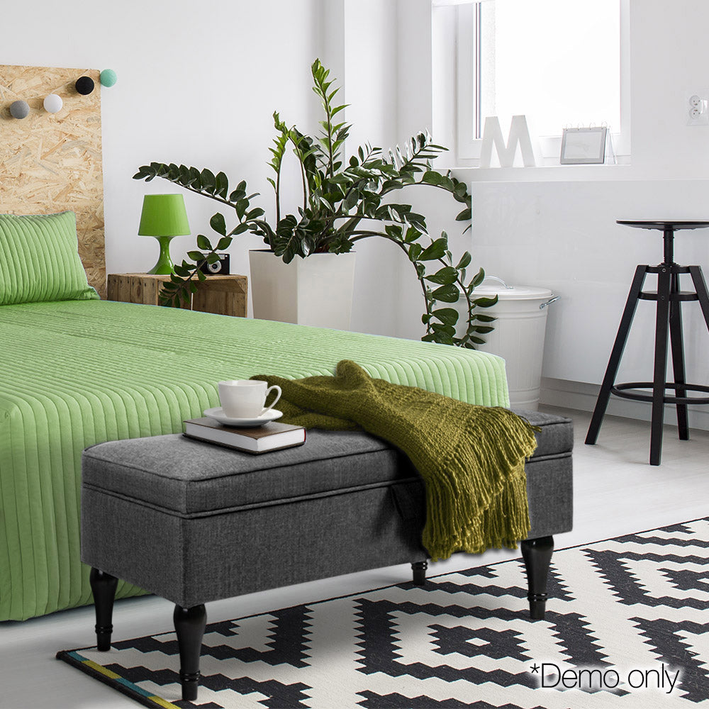 Artiss Fabric Storage Ottoman - Grey