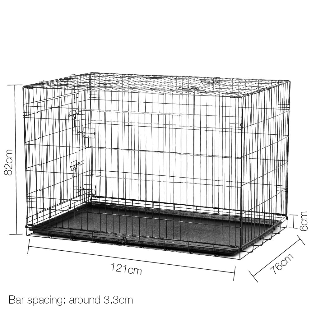 i.Pet 48inch Collapsible Pet Cage with Cover - Black & Green