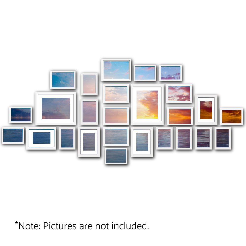 26 PCS Picture Photo Frame Wall Set Home Decor Present Gift White