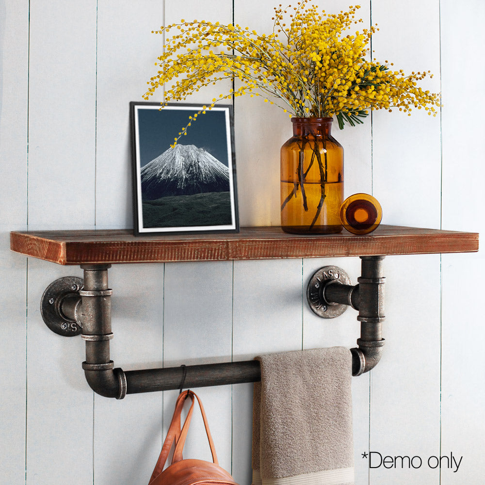 Artiss Display Shelves Wall Shelves Floating Bookshelf DIY Pipe Shelf Rustic Brackets Industrial