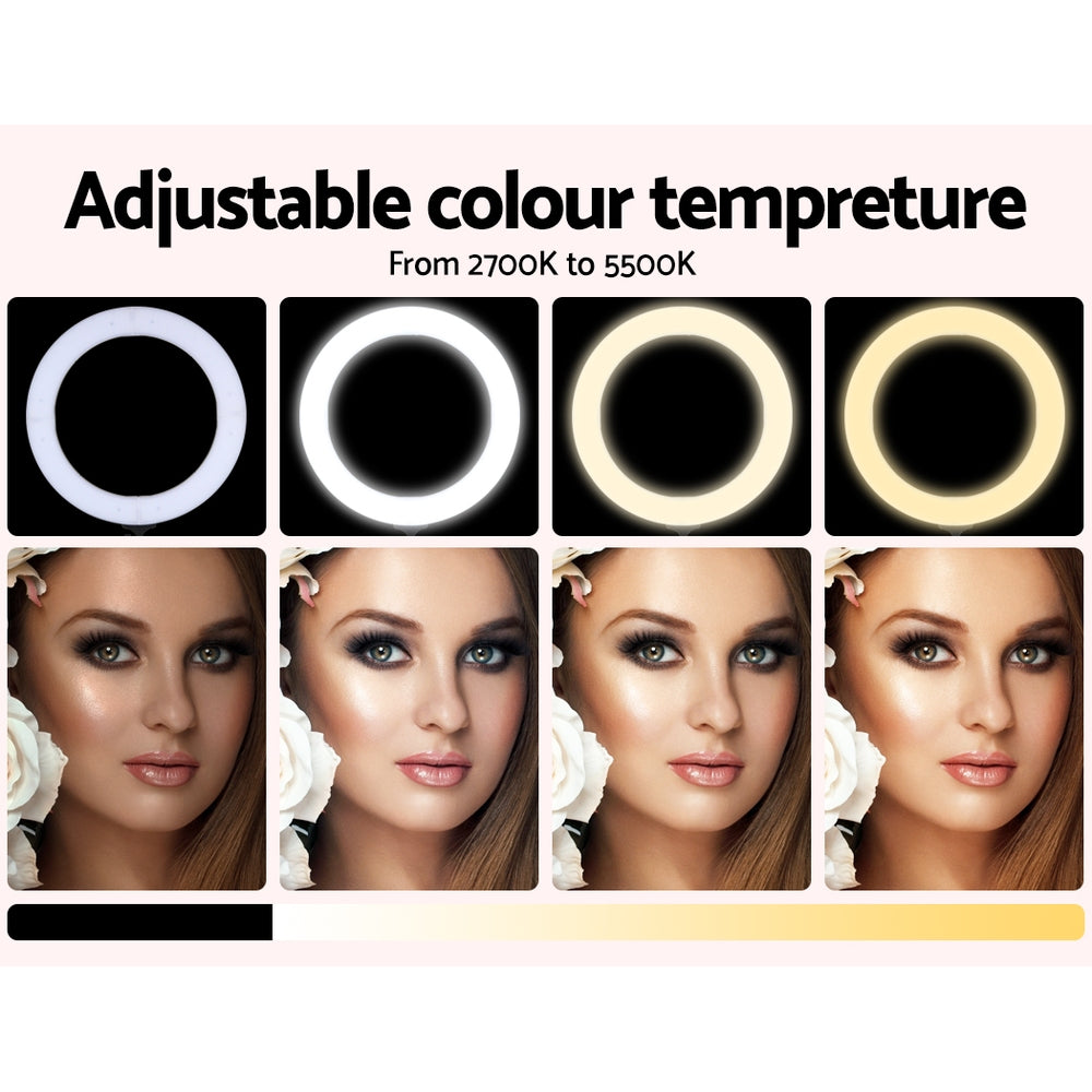 Embellir 19"" 5500K LED Ring Light With Stand Dimmable Diva For Phone Camera DSLR