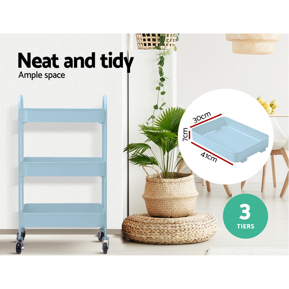 Artiss Kitchen Storage Cart Portable Trolley Rolling Shelf Rack Wheels Ofiice