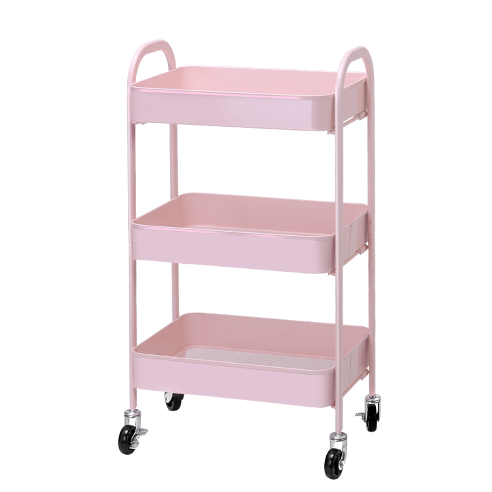 Artiss 3 Tier Kitchen Trolley Storage Cart Portable Rolling Rack Shelf Organiser