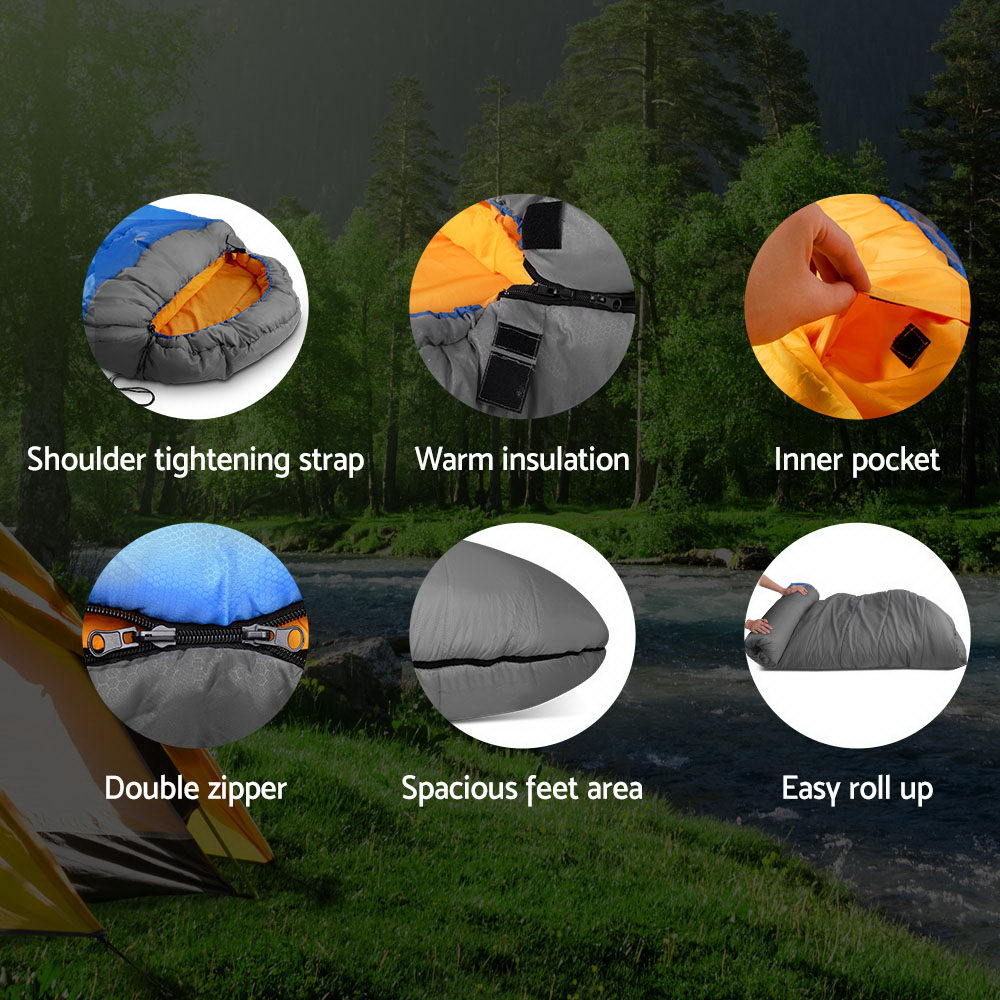 Weisshorn Extra Large Sleeping Bag - Blue & Grey
