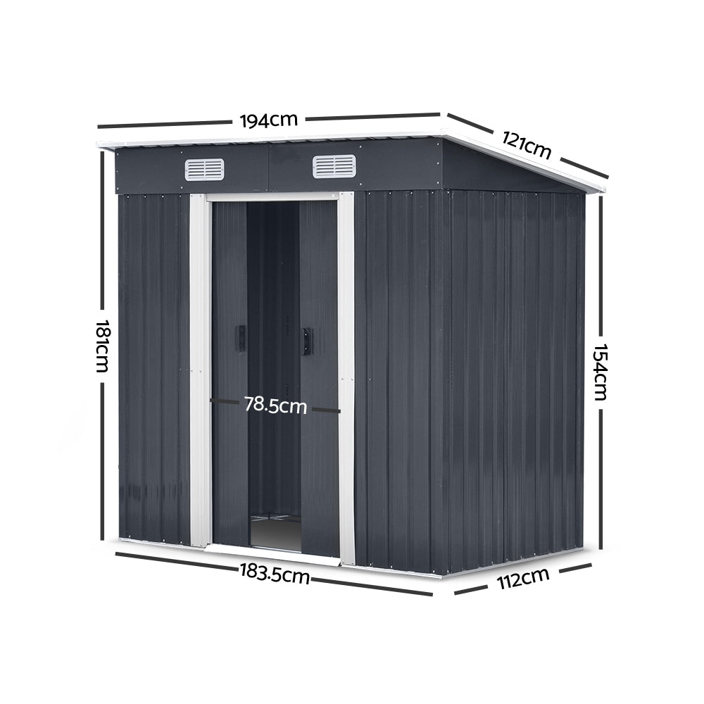 Giantz Garden Shed Outdoor Storage Sheds Tool Workshop 1.94x1.21M with Base