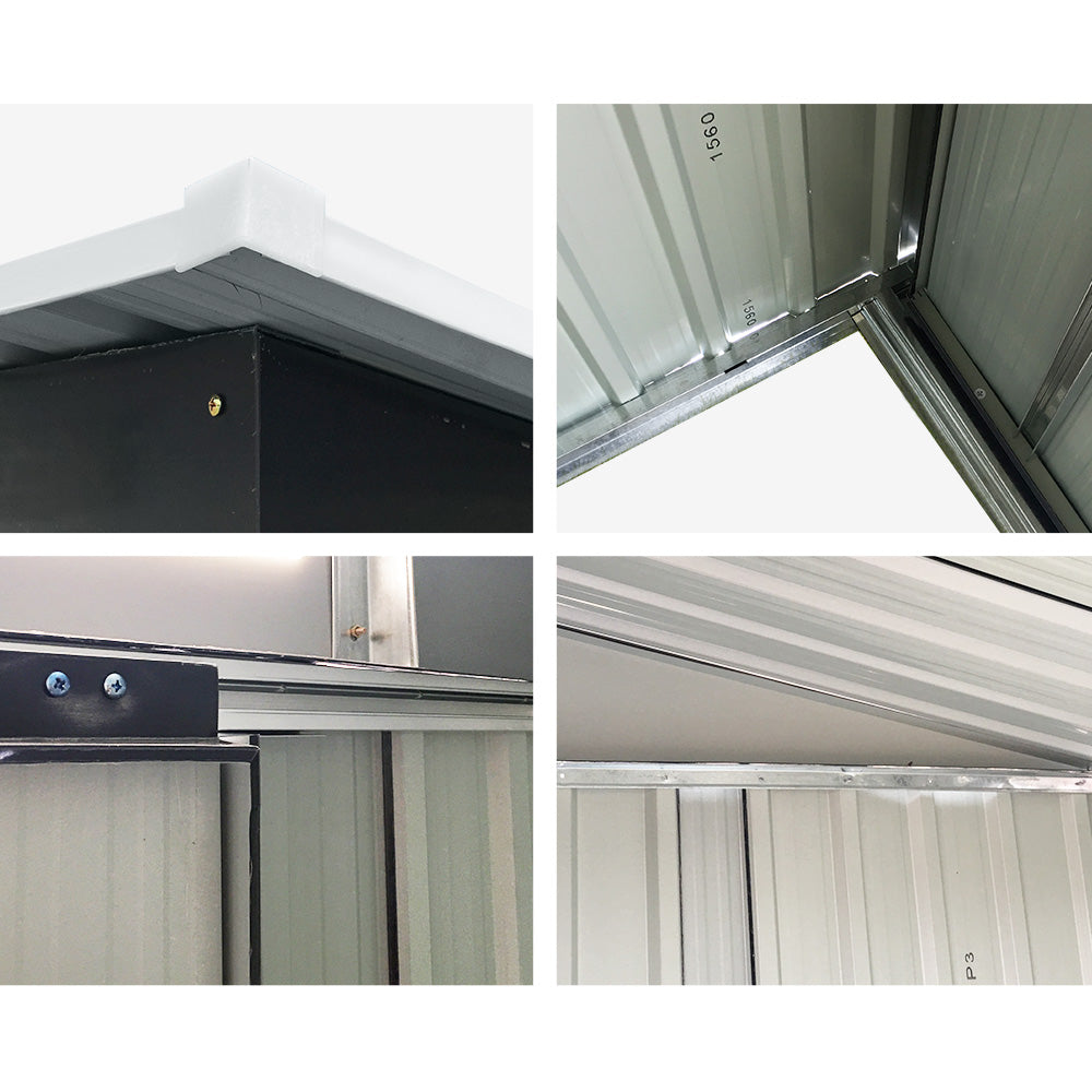 Giantz 2.02 x 3.89m Metal Shed - Grey