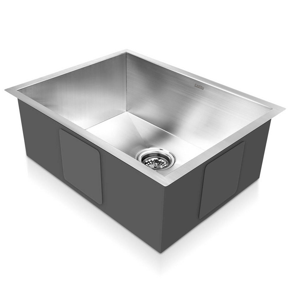 Cefito 60cm x 45cm Stainless Steel Kitchen Sink Under/Top/Flush Mount Silver