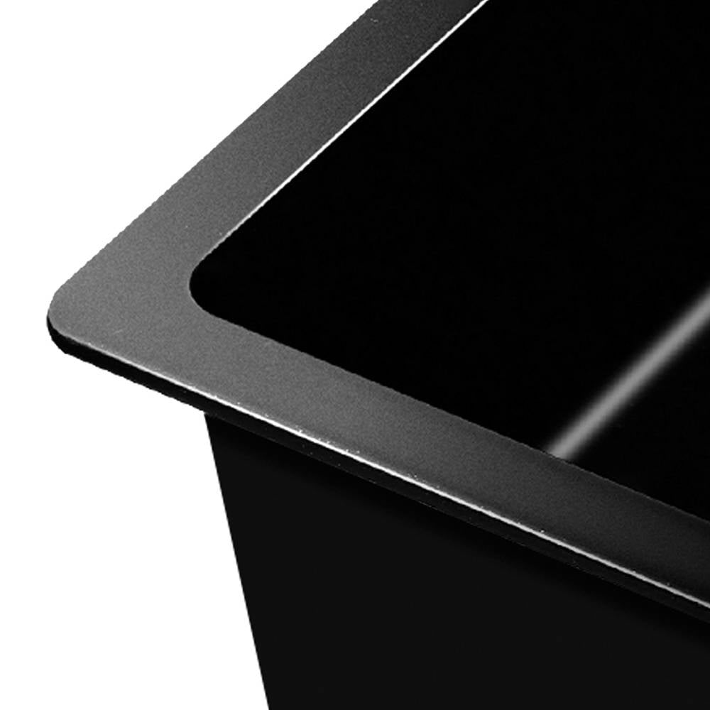 Cefito 1000 x 500mm Granite Stone Double Sink - Black