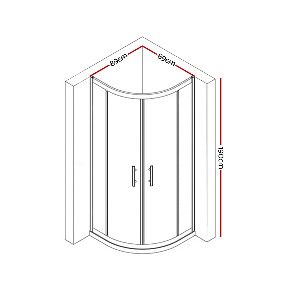 Cefito 900MM Curved Shower Cubicle