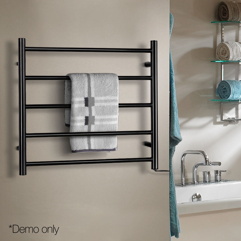Devanti Heated Towel Rail Electric Warmer Heater Rails Holder Rack Wall Mounted