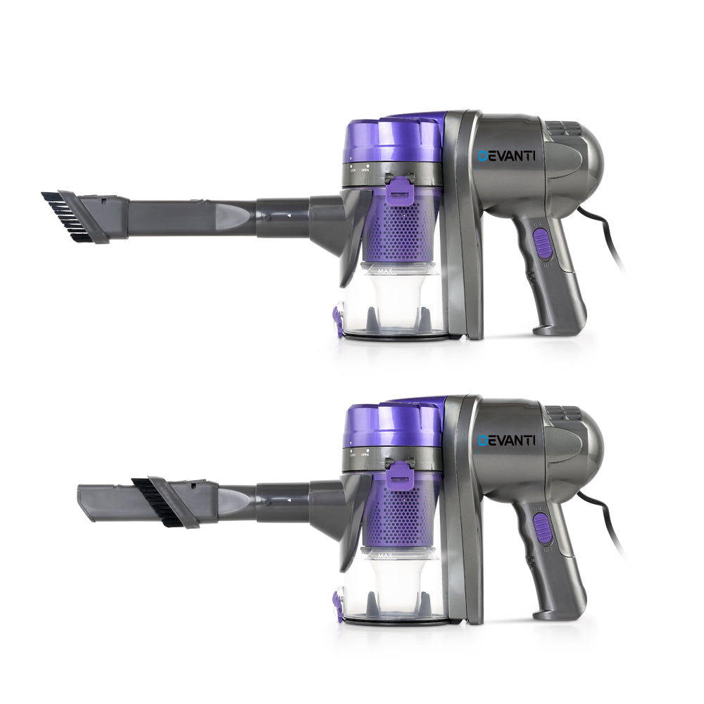 Devanti Corded Handheld Bagless Vacuum Cleaner - Purple and Grey