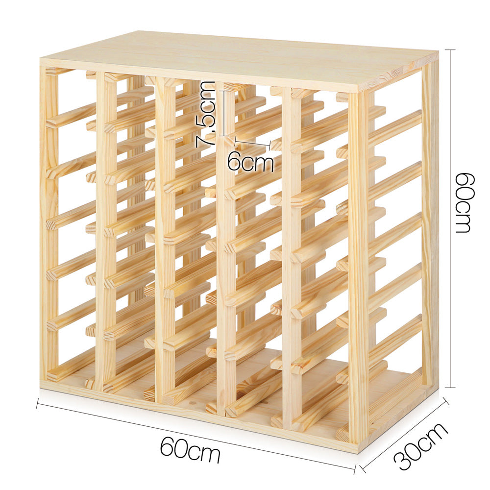 Artiss 30 Bottle Timber Wine Rack
