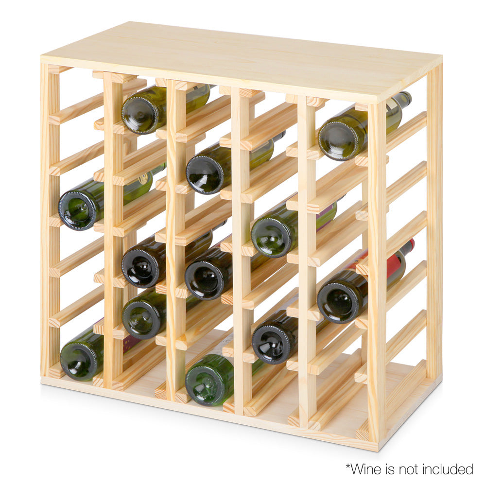 Artiss 30 Bottle Timber Wine Rack
