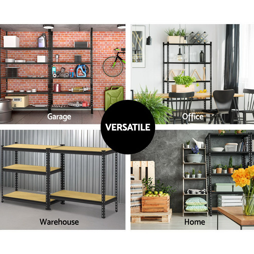 Giantz 5 Tier Industrial Shelving Unit - Black