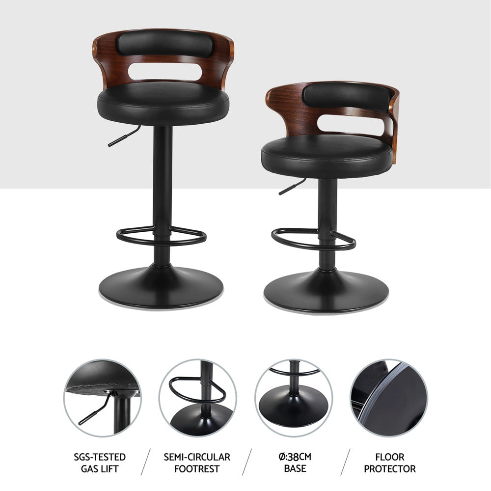 Artiss 4x Bar Stools Gas Lift Faux Leather