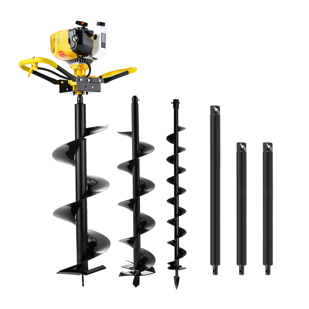 Giantz Post Hole Digger 74CC Petrol Motor Drill Borer Fence Extension ...