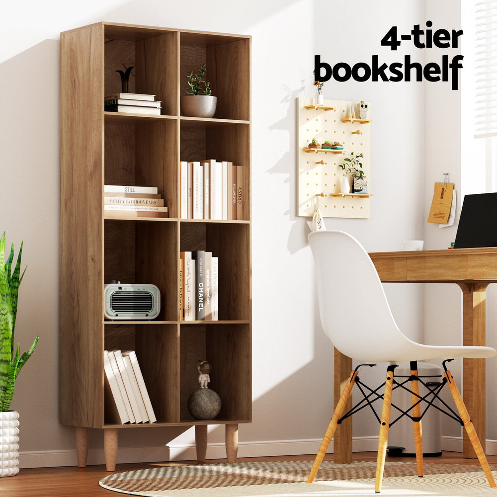 Artiss Bookshelf Bookcase 4 Tiers LEOR Walnut