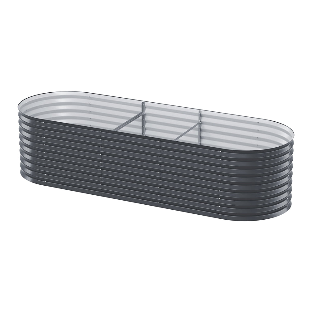 Green Fingers Garden Bed 240X80X56cm Oval Planter Box