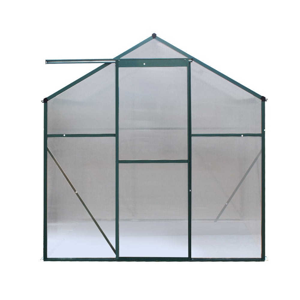 Green Fingers Greenhouse 2.52x1.9x1.83M Aluminium Polycarbonate Green House Garden Shed