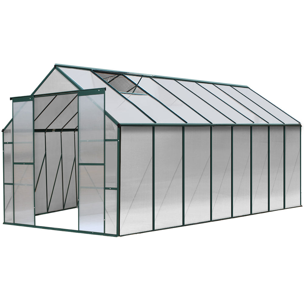 Green Fingers Greenhouse 5.1x2.44x2.1M Aluminium Polycarbonate Green House Garden Shed