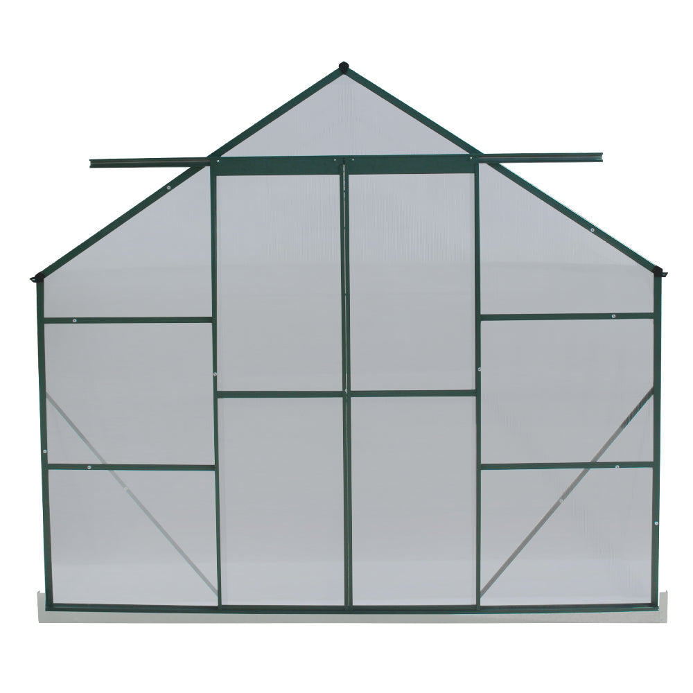 Green Fingers Greenhouse 6.3x2.44x2.1M Aluminium Polycarbonate Green House Garden Shed