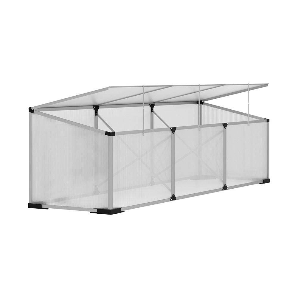 Green Fingers Greenhouse 180x50x50CM Cold Frame Plant Grow Aluminium Polycarbonate Green House