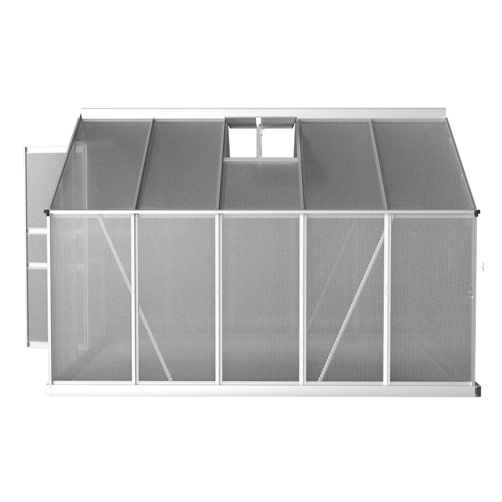 Green Fingers Greenhouse 3x2.5x1.95M Aluminium Polycarbonate Green House Garden Shed