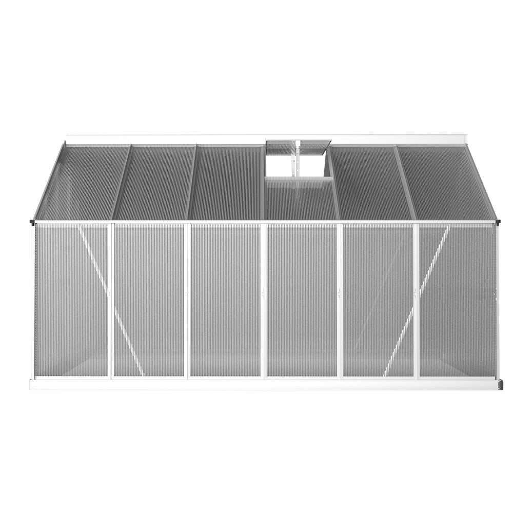 Green Fingers Greenhouse 3.6x2.5x1.95M Aluminium Polycarbonate Green House Garden Shed