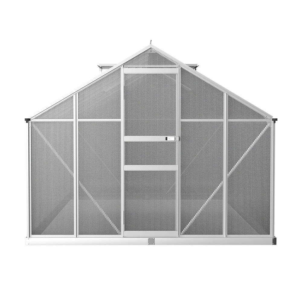 Green Fingers Greenhouse 3.6x2.5x1.95M Aluminium Polycarbonate Green House Garden Shed