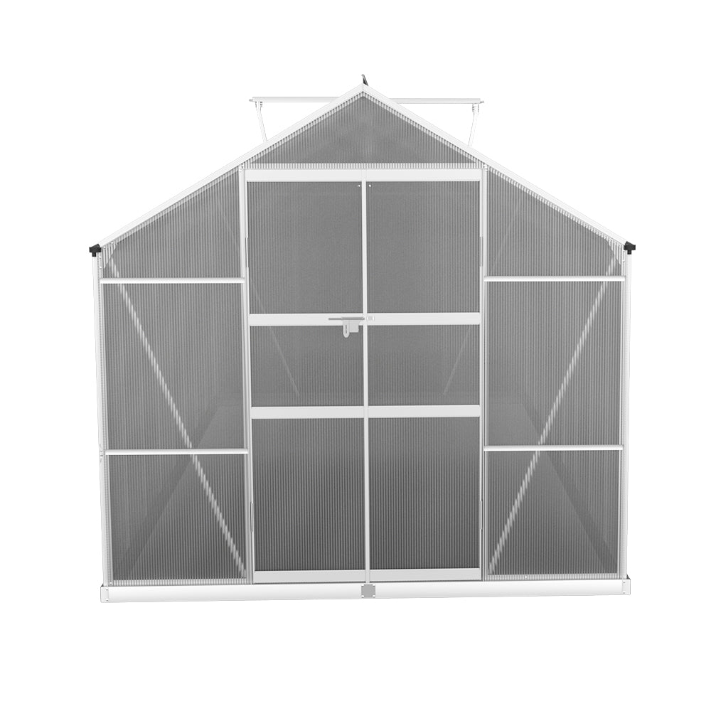 Green Fingers Greenhouse 4.7x2.5x2.26M Double Doors Aluminium Green House Garden Shed