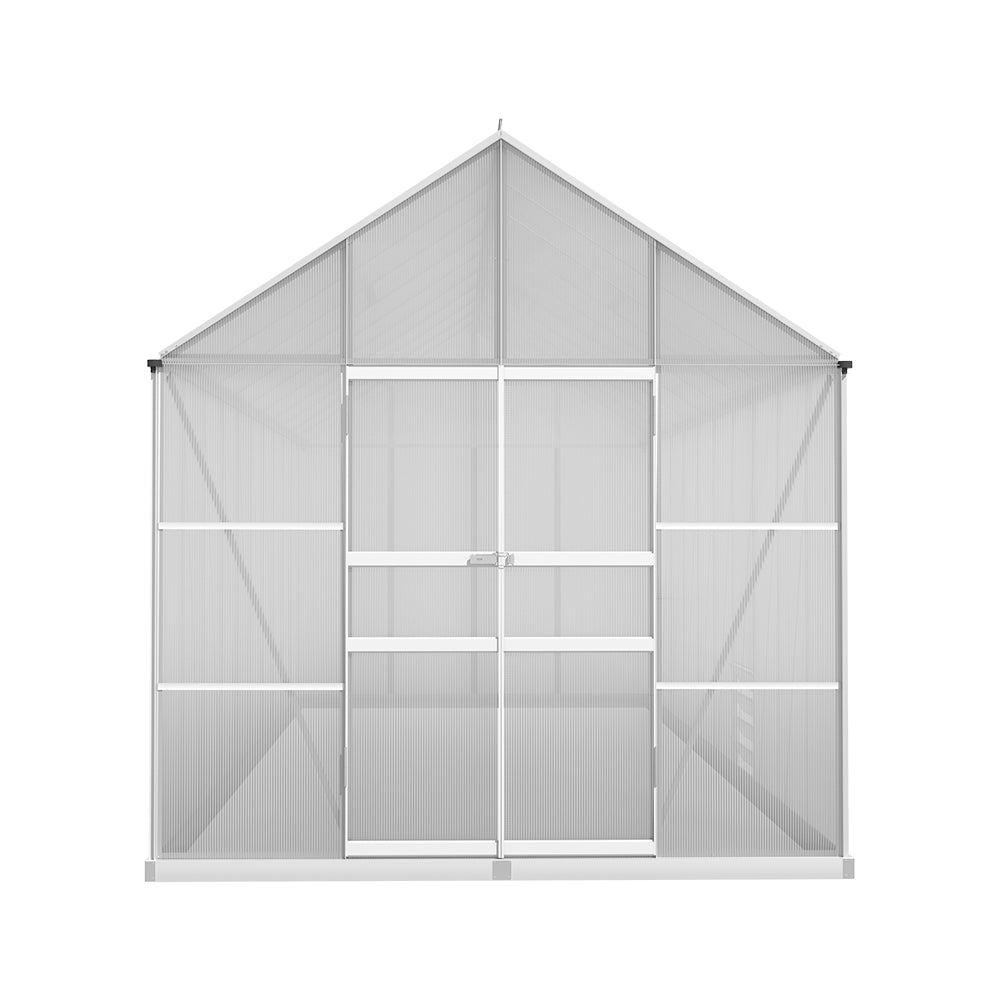 Greenfingers Greenhouse 6.03x2.44x2.68M Double Doors Aluminium Green House Garden Shed