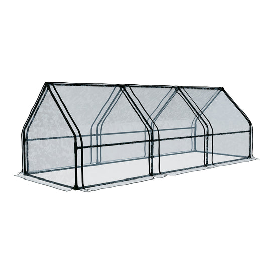 Green Fingers Greenhouse 2.7x0.9x0.9M Mini Green House Raised Garden Bed Planter Box