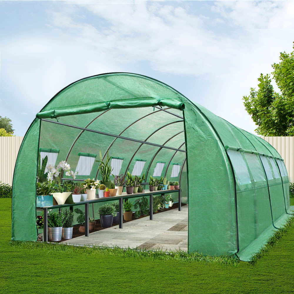 Green Fingers Greenhouse 6x3x2M Walk in Green House Tunnel Plant Garden Shed Dome