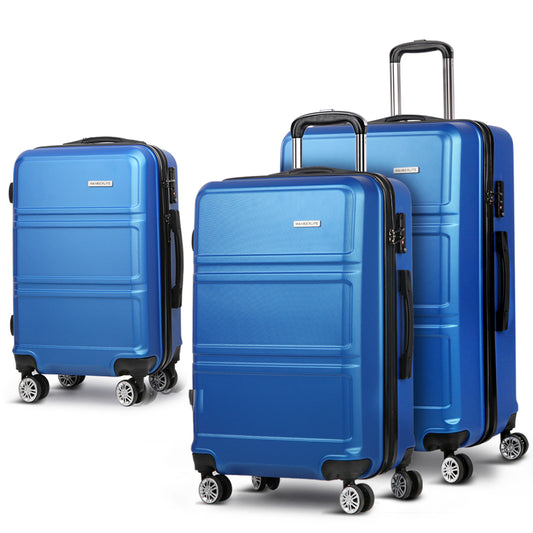 Wanderlite 20" 24" 28" Luggage with TSA Lock Spinner Travel Suitcase Carry On Hard Shell Luggage Case Blue