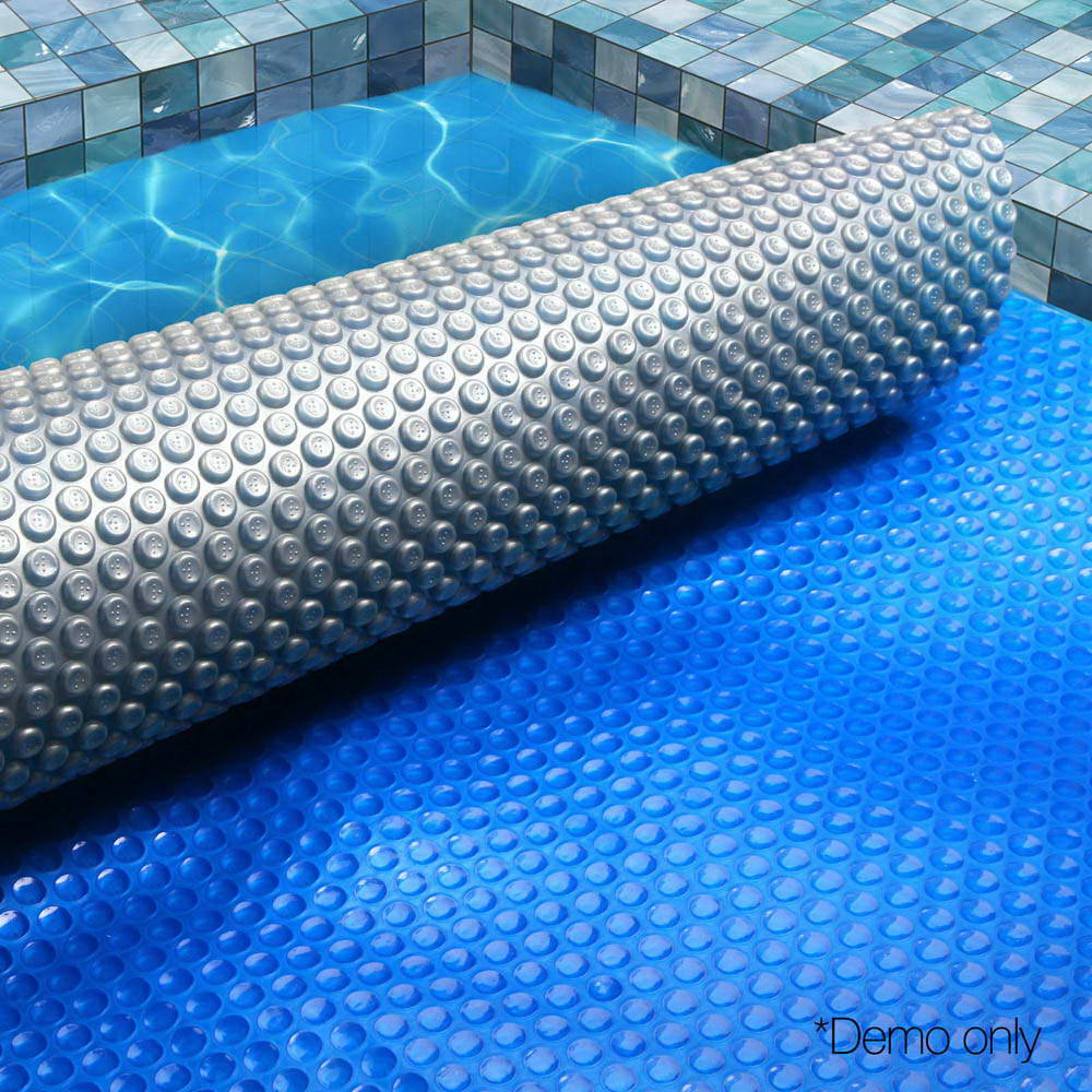 Aquabuddy Pool Cover 500 Micron 7x4m Swimming Pool Solar Blanket Blue Silver