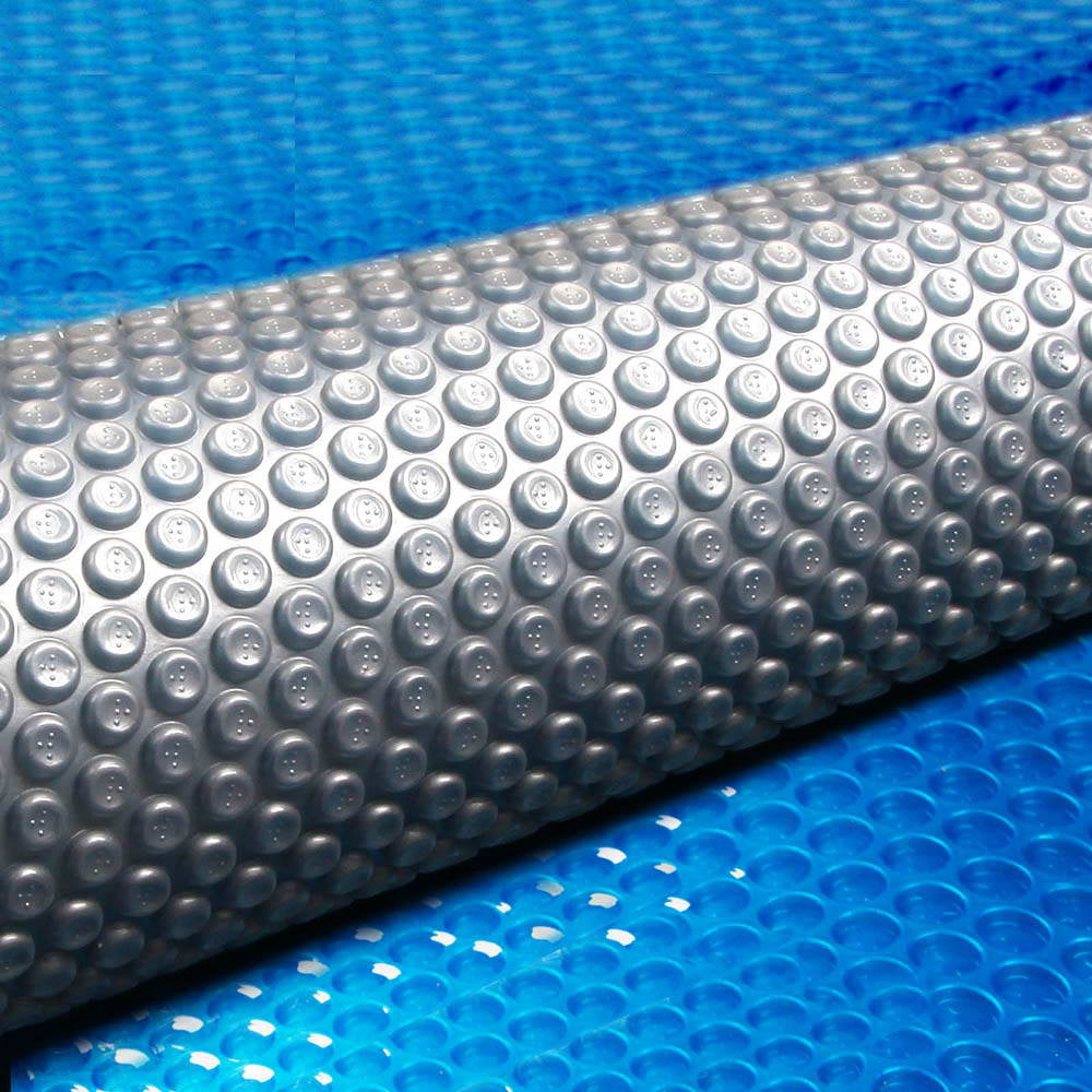 Aquabuddy Pool Cover 9.5x5m 400 Micron Swimming Pool Solar Blanket Blue Silver