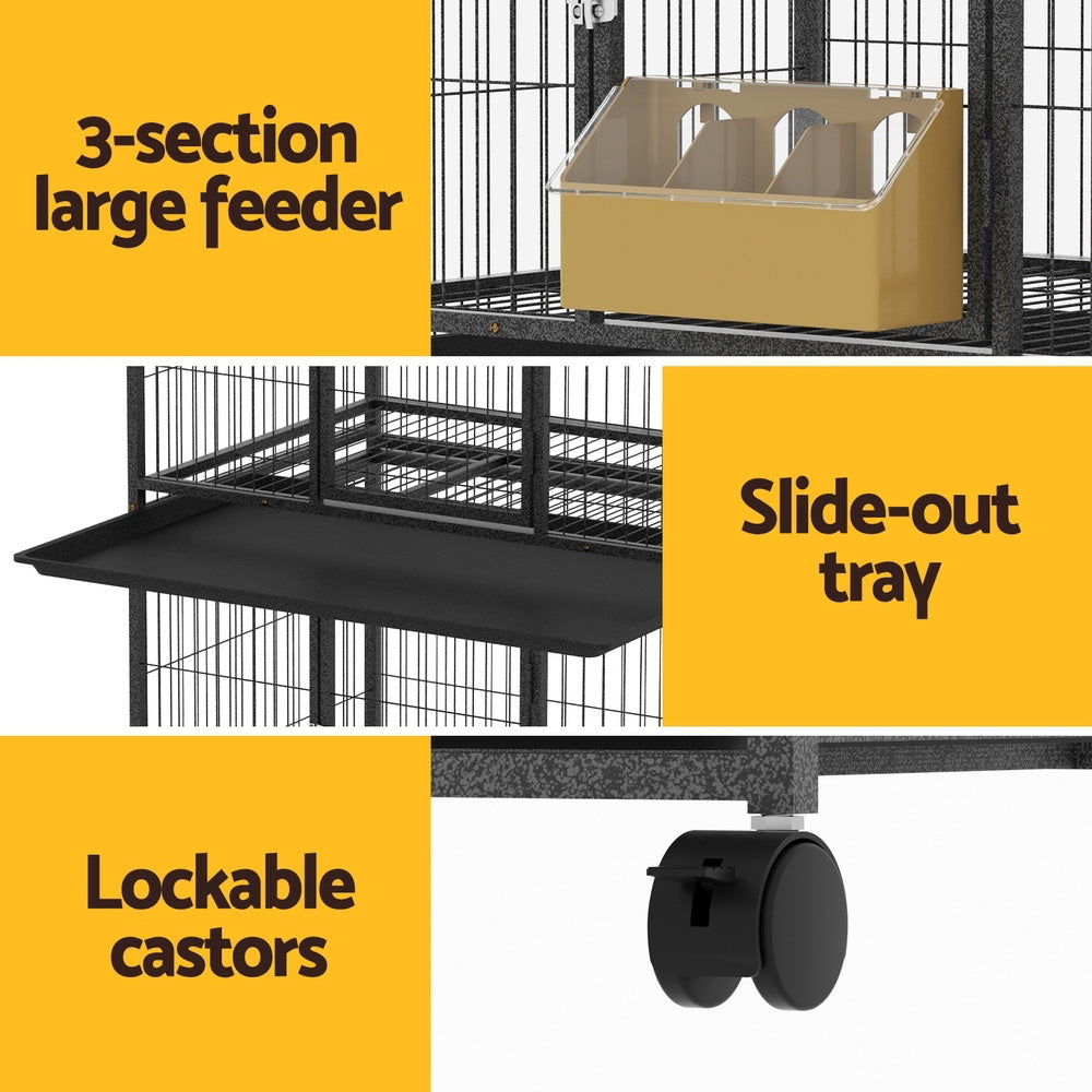 i.Pet Bird Cage Large Bird Cages Aviary Budgie Perch Cage Parrot Pet Stand Wheels
